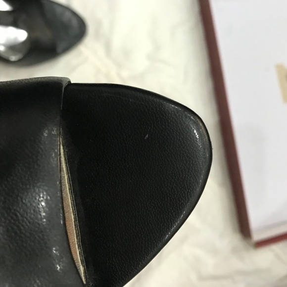 Y2K Jessica T-Strap Heels Pump Women's Size 6 Black Open Toe Ankle Strap - Picture 7 of 8